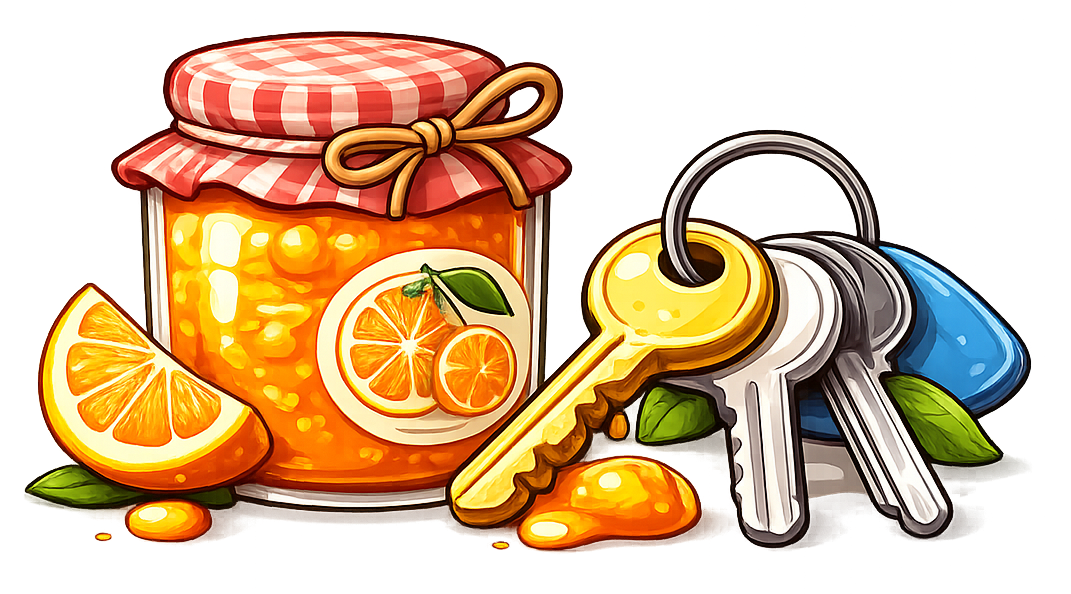 Marmalade Keys — a jar of marmalade with keys